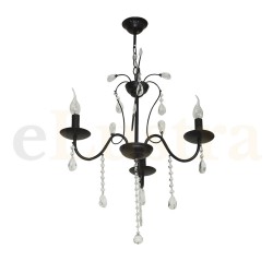 Candelabru Bohemian, 3 bec x E14, negru, EL0038444