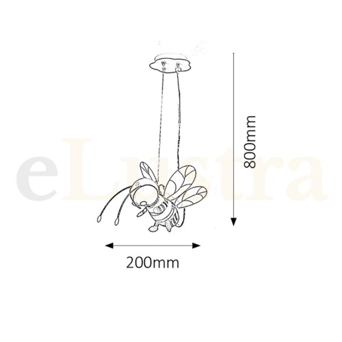 Pendul Bee, 1 bec x E27, multicolor, 4718