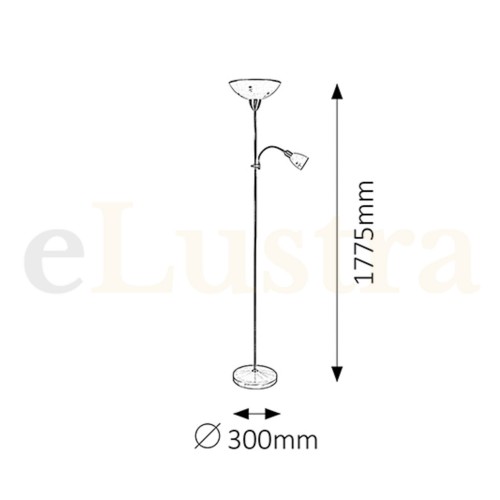 Lampadar Art Flower, 1 bec x E27, 1 bec x E14, bronz, 4009