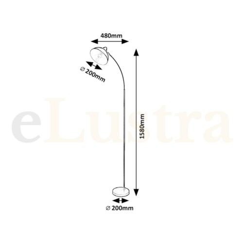 Lampadar Daron, 1 bec x E27, negru, 5240