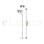 Lampadar Diana, 1 bec x E27, 1 bec x E14, crom, 5739