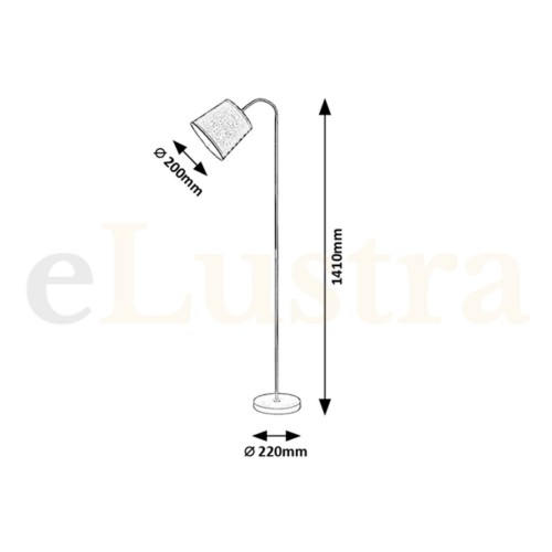 Lampadar Godric, 1 bec x E27, gri, 6639