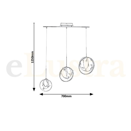 Pendul Chrissy, 20W, crom, 1494