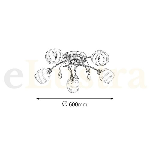 Lustră Melissa, 5 bec x E14, crom, 2622