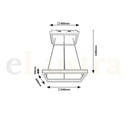 Pendul Quadro, 60W, negru, 3085