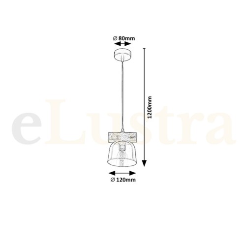 Pendul Cardamom, 1 bec x E14, negru, 3118