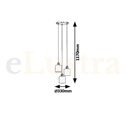 Pendul Natina, 3 bec x E14, maro, 5012