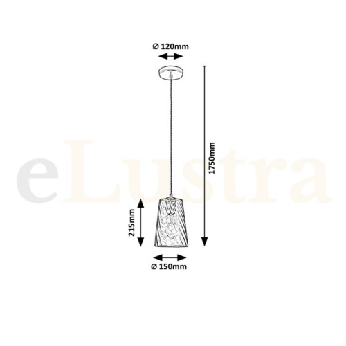 Pendul Azurine, 1 bec x E27, auriu, 5226