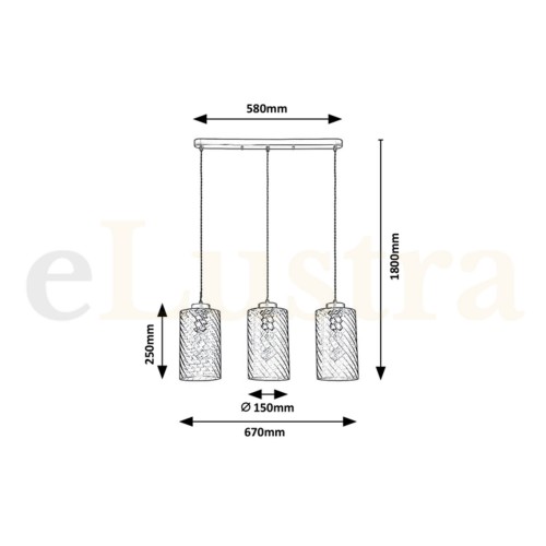 Pendul Sheila, 3 bec x E27, auriu, 5229