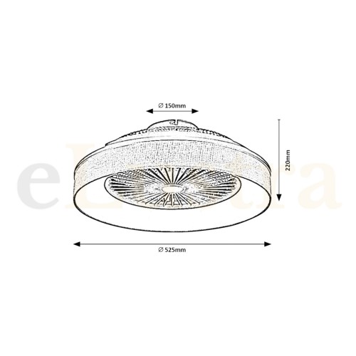 Lustră Led cu ventilator, 35W, gri, 5420