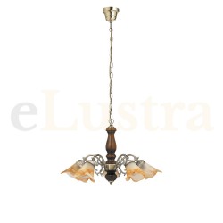 Candelabru Rustic, 5 bec x E14, maro, 7095