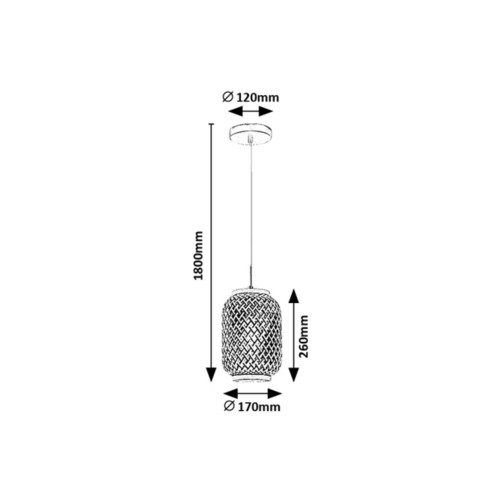 Pendul Adalla, 1 bec x E27, negru, 72091