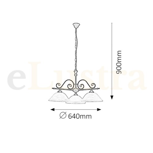 Candelabru Dorothea, 3 bec x E27, negru, 7773