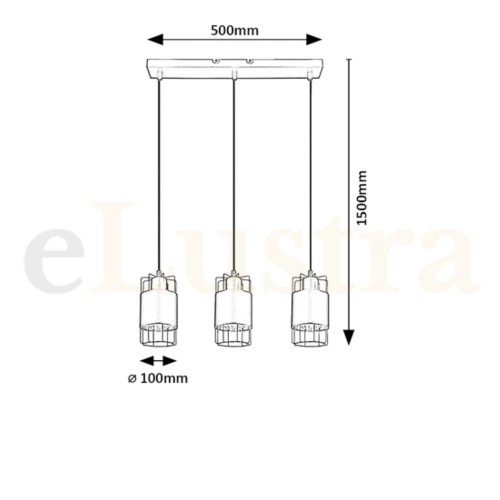 Pendul Dimitri, 3 bec x E27, negru, 3126