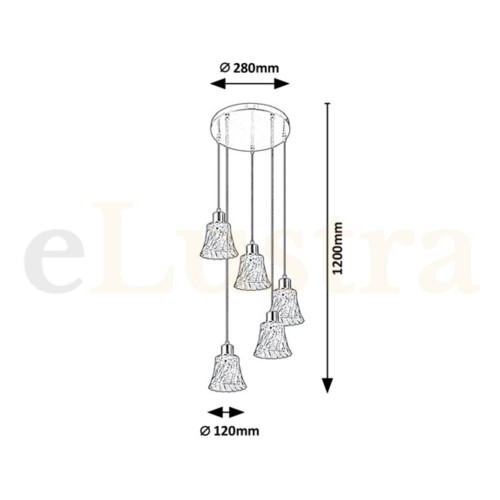 Pendul Hestia, 5 bec x E14, crom, 5305