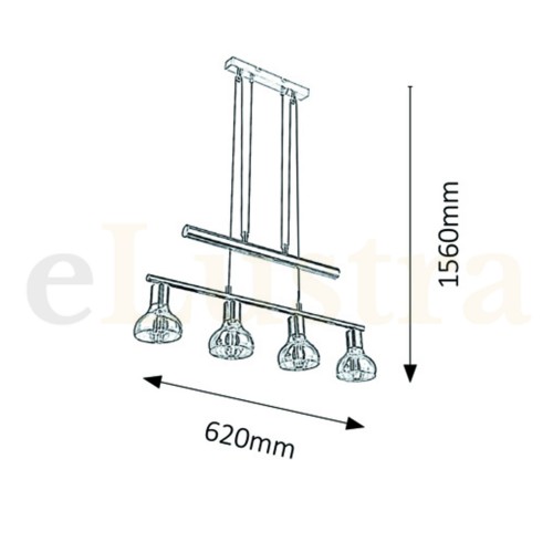 Pendul Holly, 4 bec x E14, crom, 5551