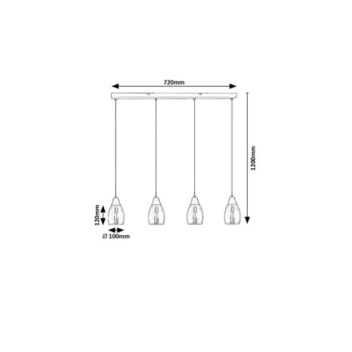 Pendul Ilmari, 4 bec x E27, negru, 72184