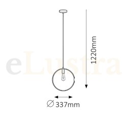 Pendul Levi, 1 bec x E27, negru, 2568