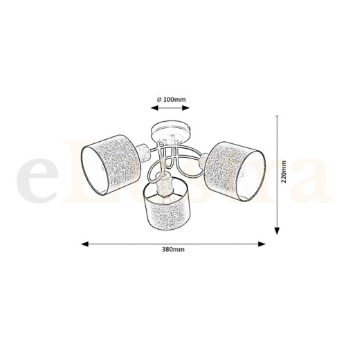 Lustră Miguel, 3 bec x E14, negru, 3246