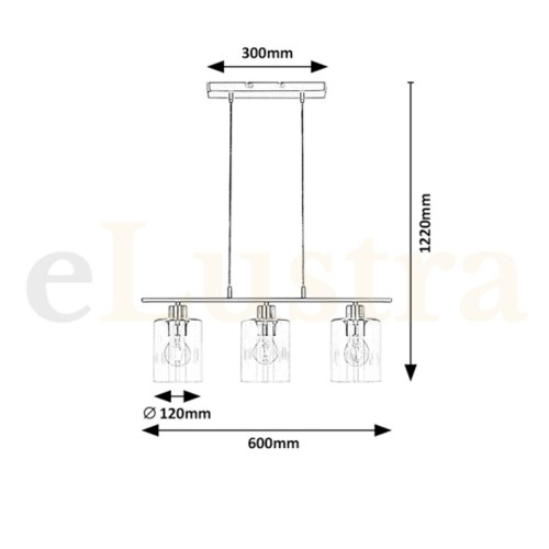 Pendul Miroslaw, 3 bec x E27, crom, 3580