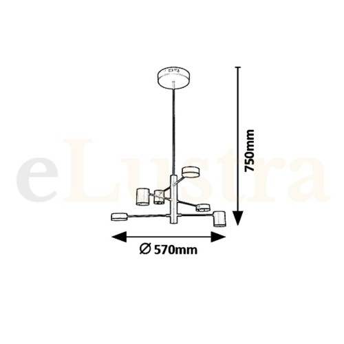 Lustră Solomon, 30W, negru, 6355