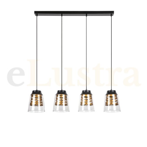 Pendul Zenaida, 4 bec x E27, negru, 3544