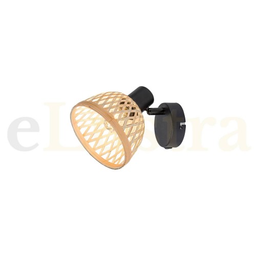 Spot Rattan, 1 bec x E14, negru, 3133