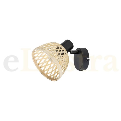 Spot Rattan, 1 bec x E14, negru, 3133